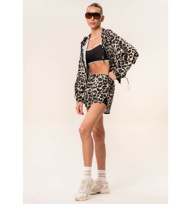 Jaqueta Crop Corta Vento Com Capuz Estampada Wild Vivame - Imagem 3 - Mobile