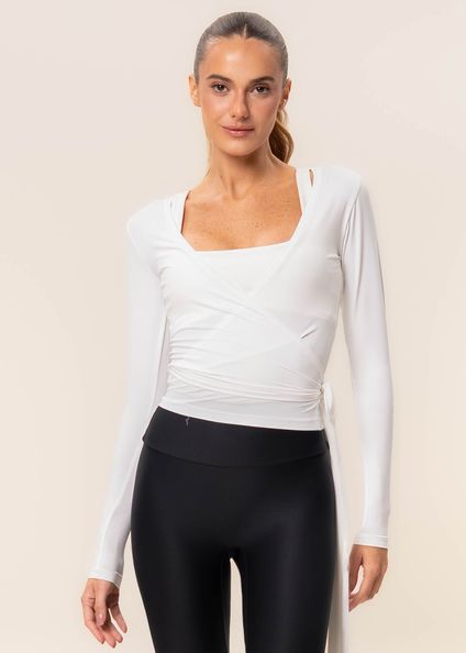 Blusa Transpassada Com Amarre Balance Vivame Branco - Imagem 1