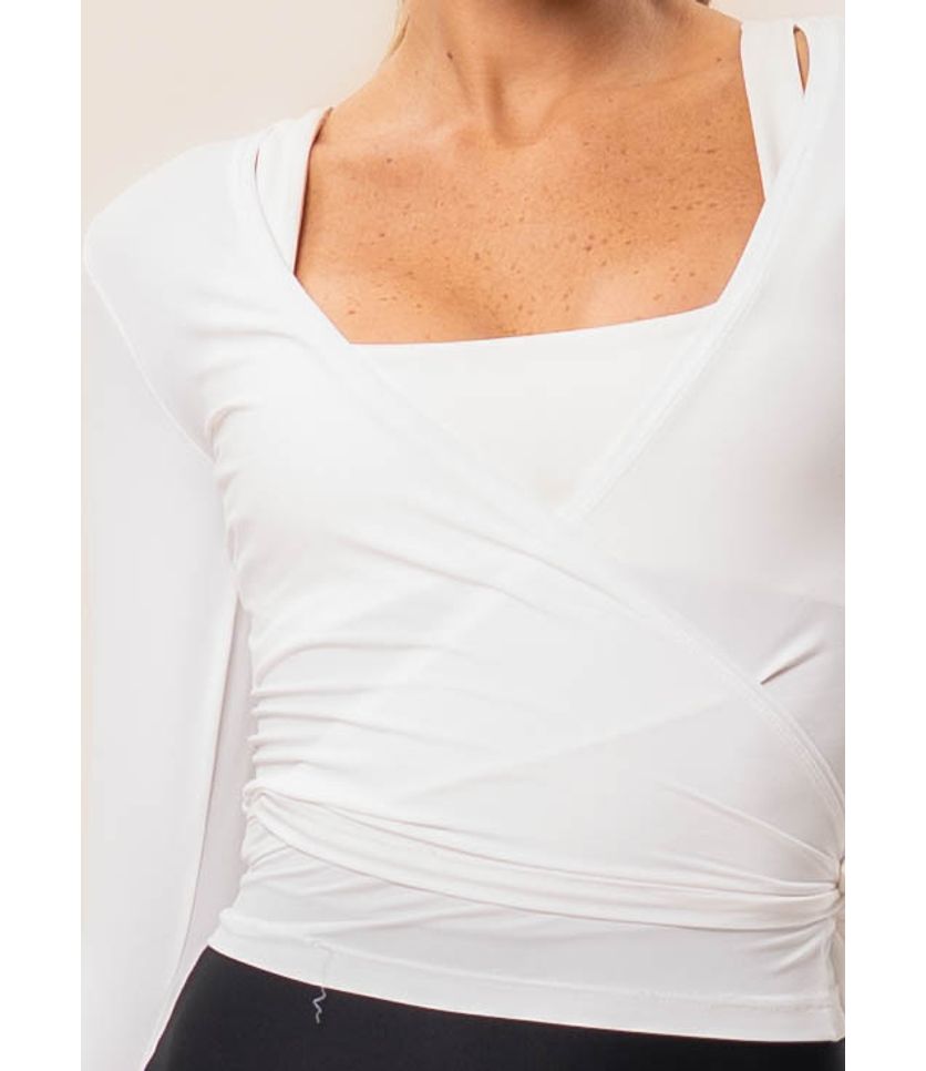 Blusa Transpassada Com Amarre Balance Vivame - Imagem 5 - Desktop