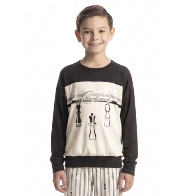 Pijama Infantil Longo Unissex Xadrez - Imagem 4 - Mobile