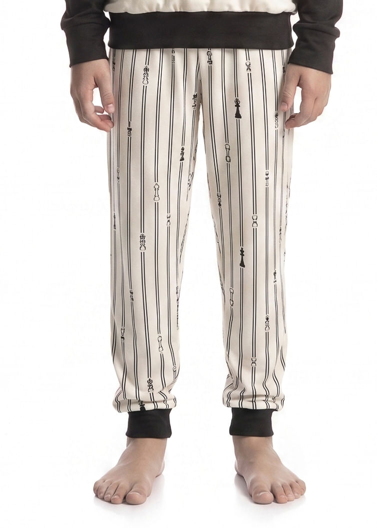 Pijama Infantil Longo Unissex Xadrez - Imagem 5 - Mobile
