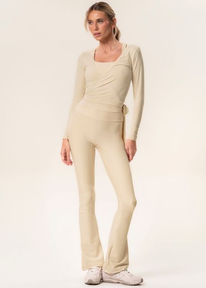 Calça Mini Flare Seamless Shape Balance Vivame Bege - Imagem 1
