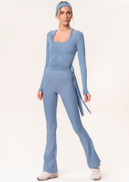 Calça Feminina Mini Flare Seamless Shape Balance Vivame Azul - Imagem 1