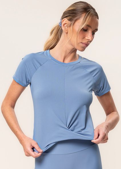 Camiseta Crop Balance Vivame Azul - Imagem 1