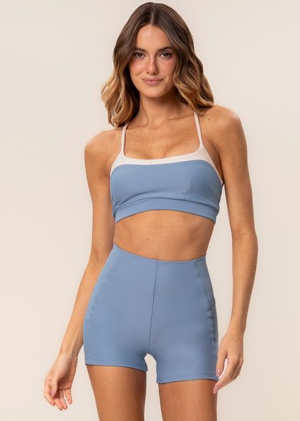 Shorts Curto Invisible Slim Shape Dash Vivame Azul - Imagem 1