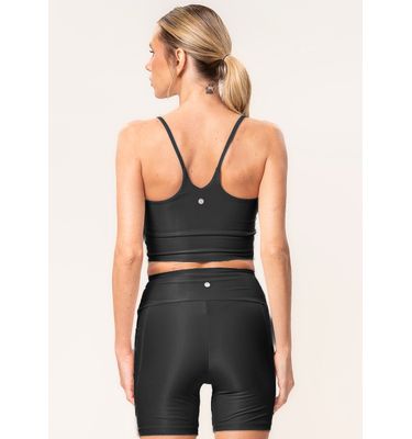 Shorts Médio Essential Shape Com 2 Bolsos Glow Black Vivame - Imagem 2 - Mobile