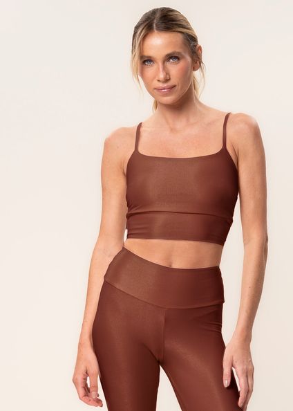 Top Alcinha Nadador Soft Glow Vivame Marrom - Imagem 1