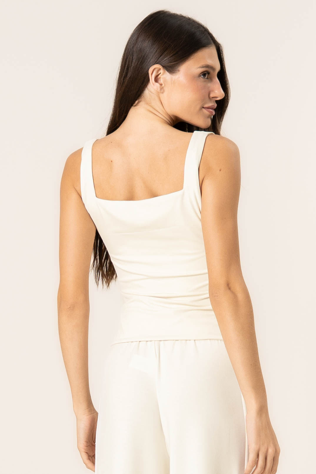 Regata Feminina Squareneck Contour Branco - Imagem 2