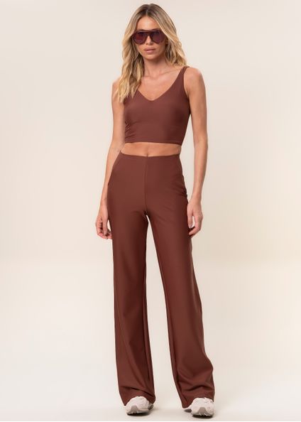 Calça Ampla Invisible Slim Shape Elevate Vivame Marrom - Imagem 1