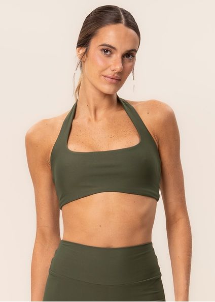 Top Halter Neck Core Vivame Verde - Imagem 1