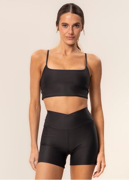 Shorts Curto Wrap Shape Blushed Vivame Preto - Imagem 1