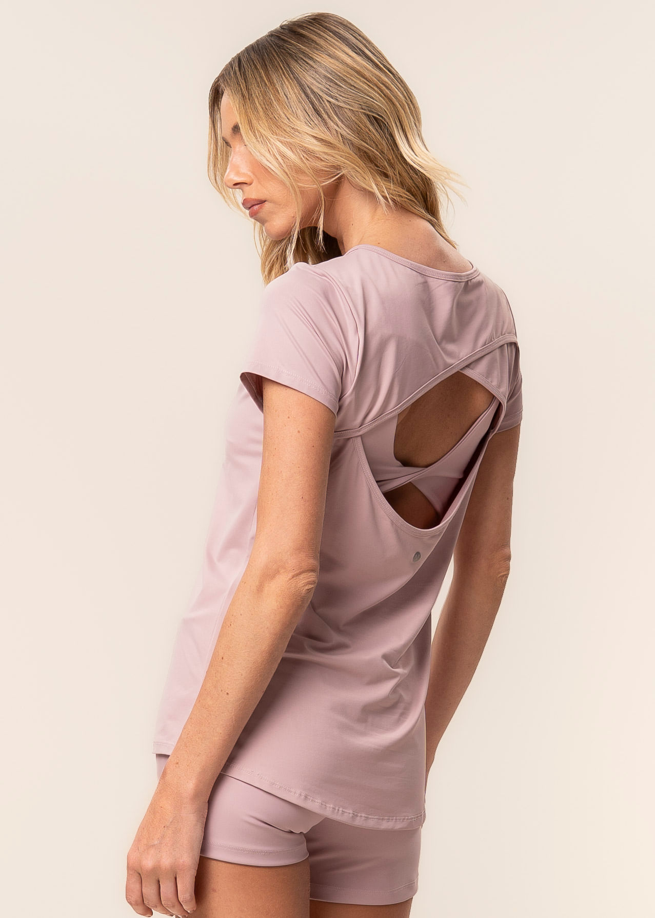 Camiseta Costas Cruzadas Blushed Vivame - Imagem 2 - Mobile