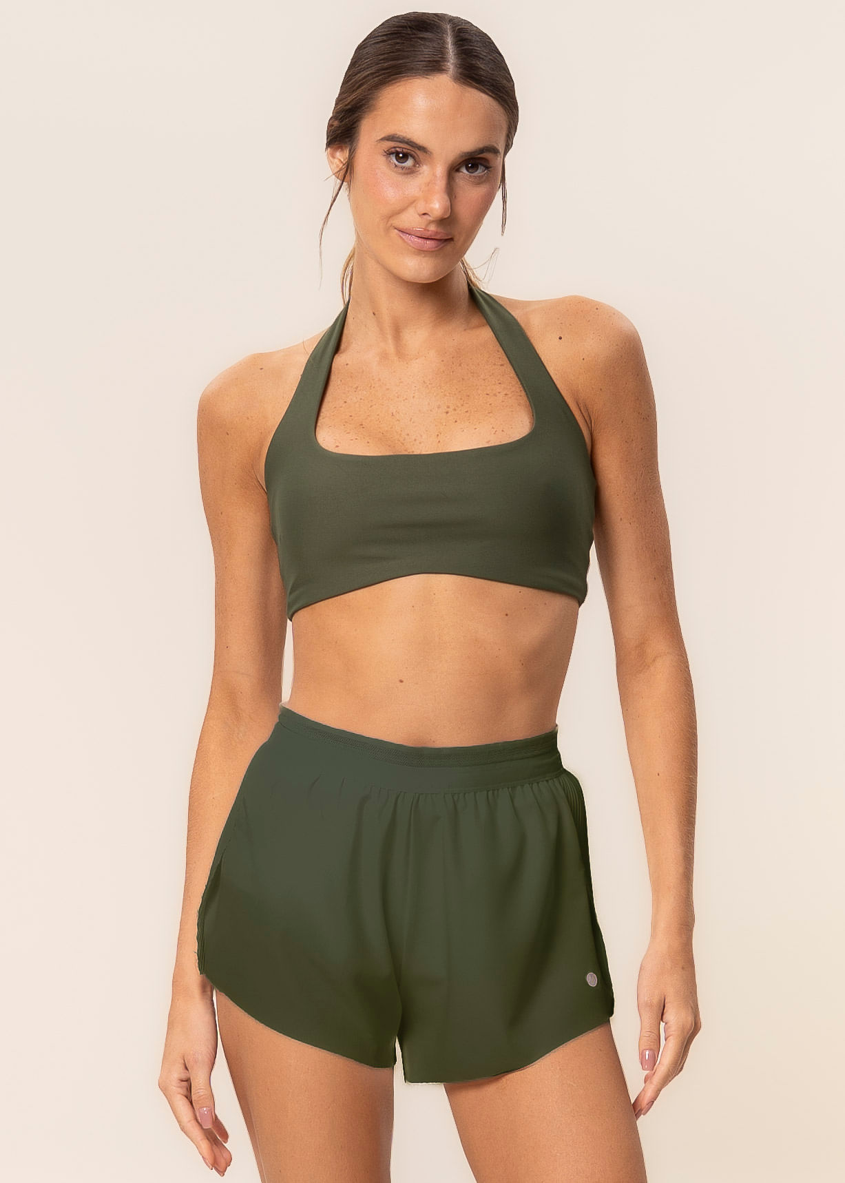 Shorts Plissado Core Vivame Verde - Imagem 1