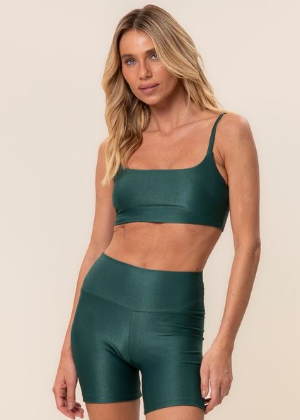 Shorts Médio Essential Shape Glow Move Vivame Verde - Imagem 1