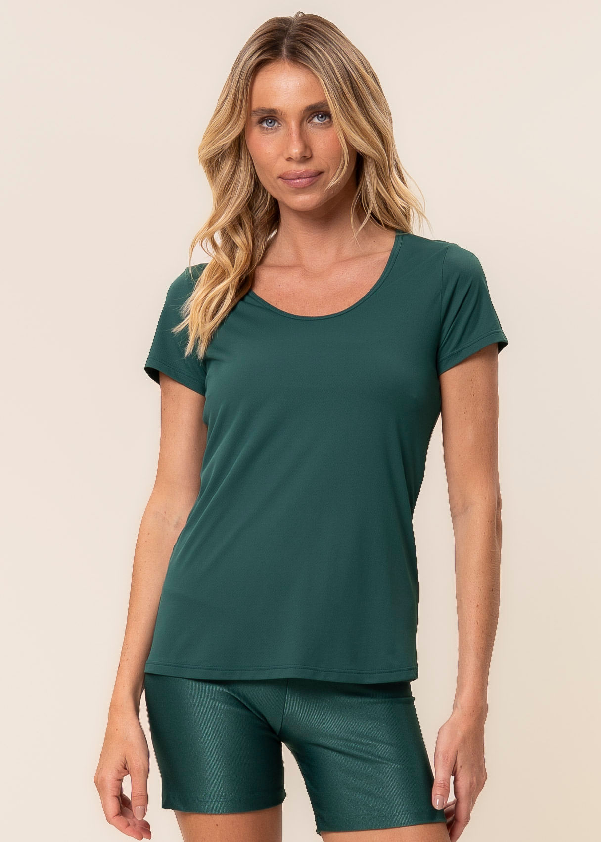 Camiseta Decote U Glow Move Vivame Verde - Imagem 1