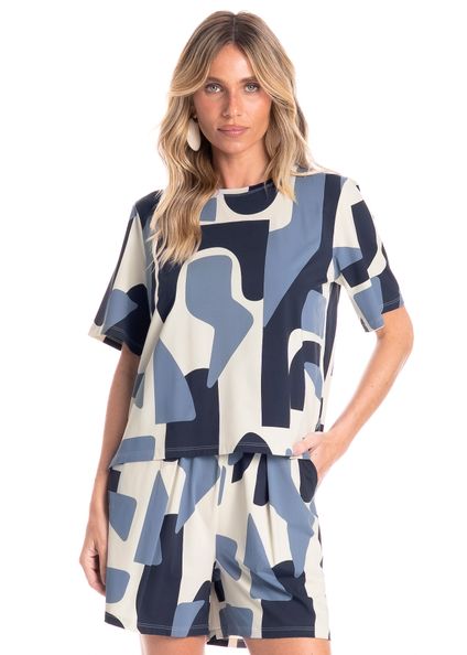 Blusa Ampla Feminina Índigo Azul-marinho - Imagem 1