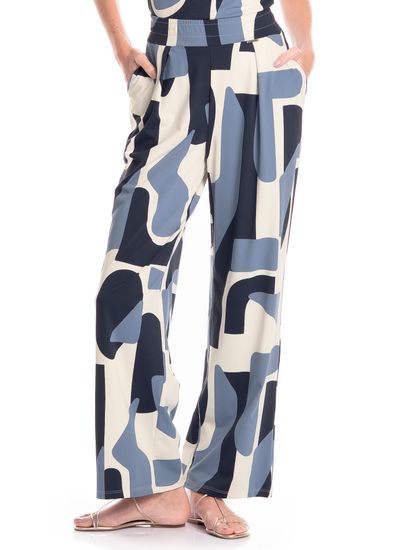 Calça Feminina Com Pregas E Bolso Índigo - Imagem 3 - Desktop