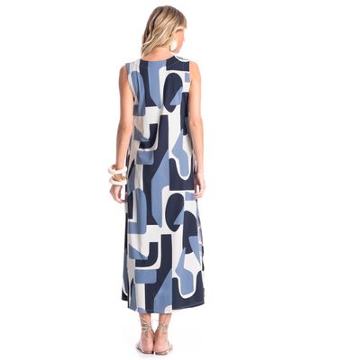 Vestido Feminino Com Bolso Vera Índigo - Imagem 2 - Mobile