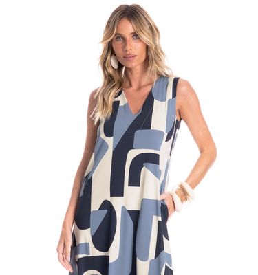 Vestido Feminino Com Bolso Vera Índigo - Imagem 3 - Mobile