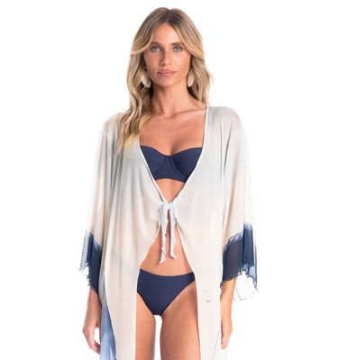 Kaftan De Tule Com Manga Veleiros - Imagem 3 - Mobile