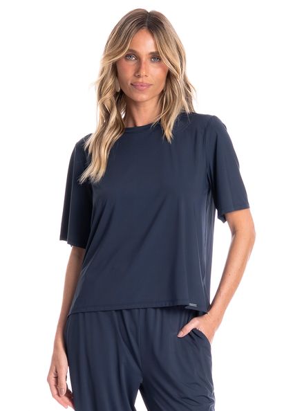 Blusa Ampla Feminina Breeze Azul-marinho - Imagem 1