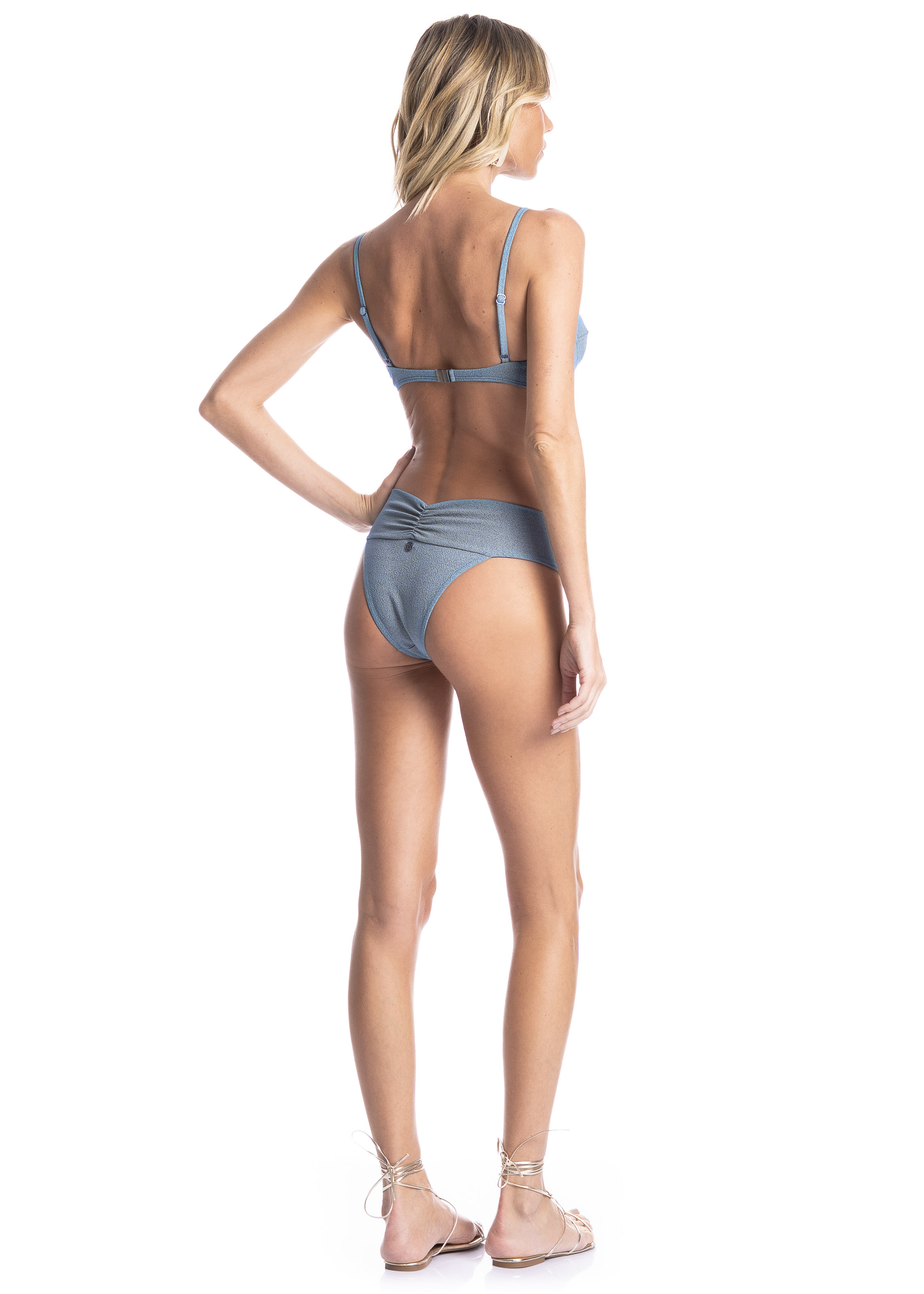 Biquíni Corset Slim Transpassada Média Celeste - Imagem 4 - Mobile