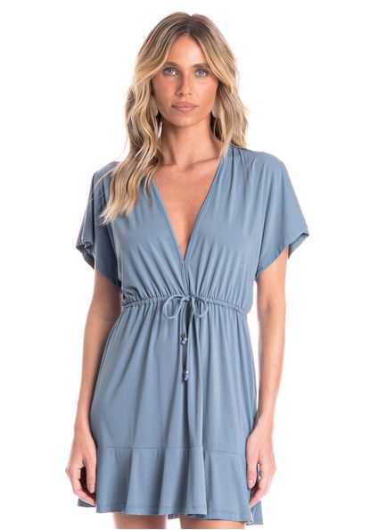 Kaftan Feminino Curto Celeste Azul-2 - Imagem 1