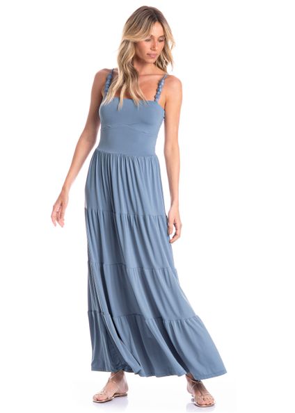 Vestido Babados Celeste Azul-2 - Imagem 1