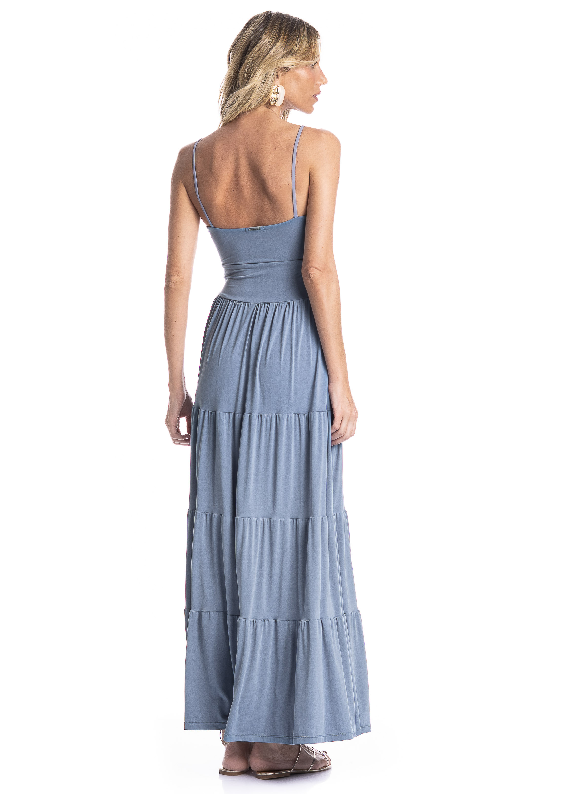 Vestido Babados Celeste - Imagem 2 - Mobile