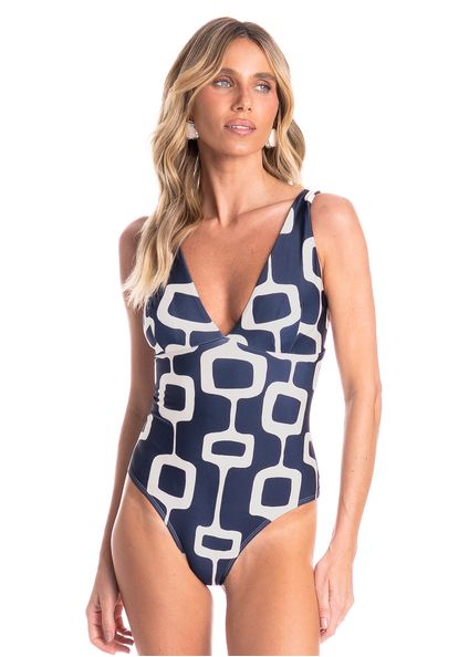 Maiô Feminino Fio Duplo Nós Azul-marinho - Imagem 1