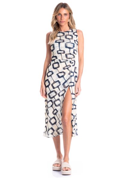 Vestido Tule Franzido Nós Branco - Imagem 1