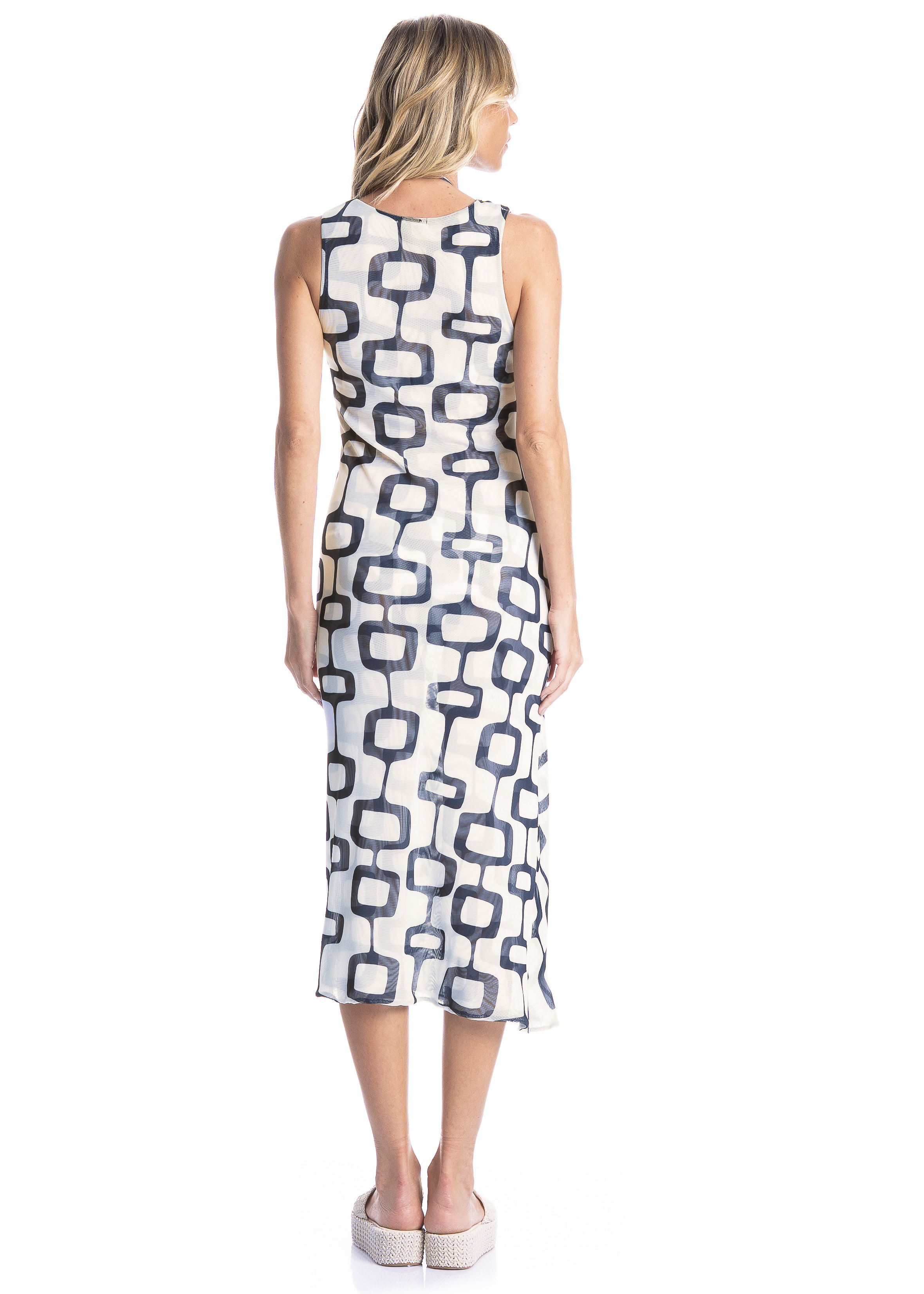 Vestido Tule Franzido Nós Branco - Imagem 2