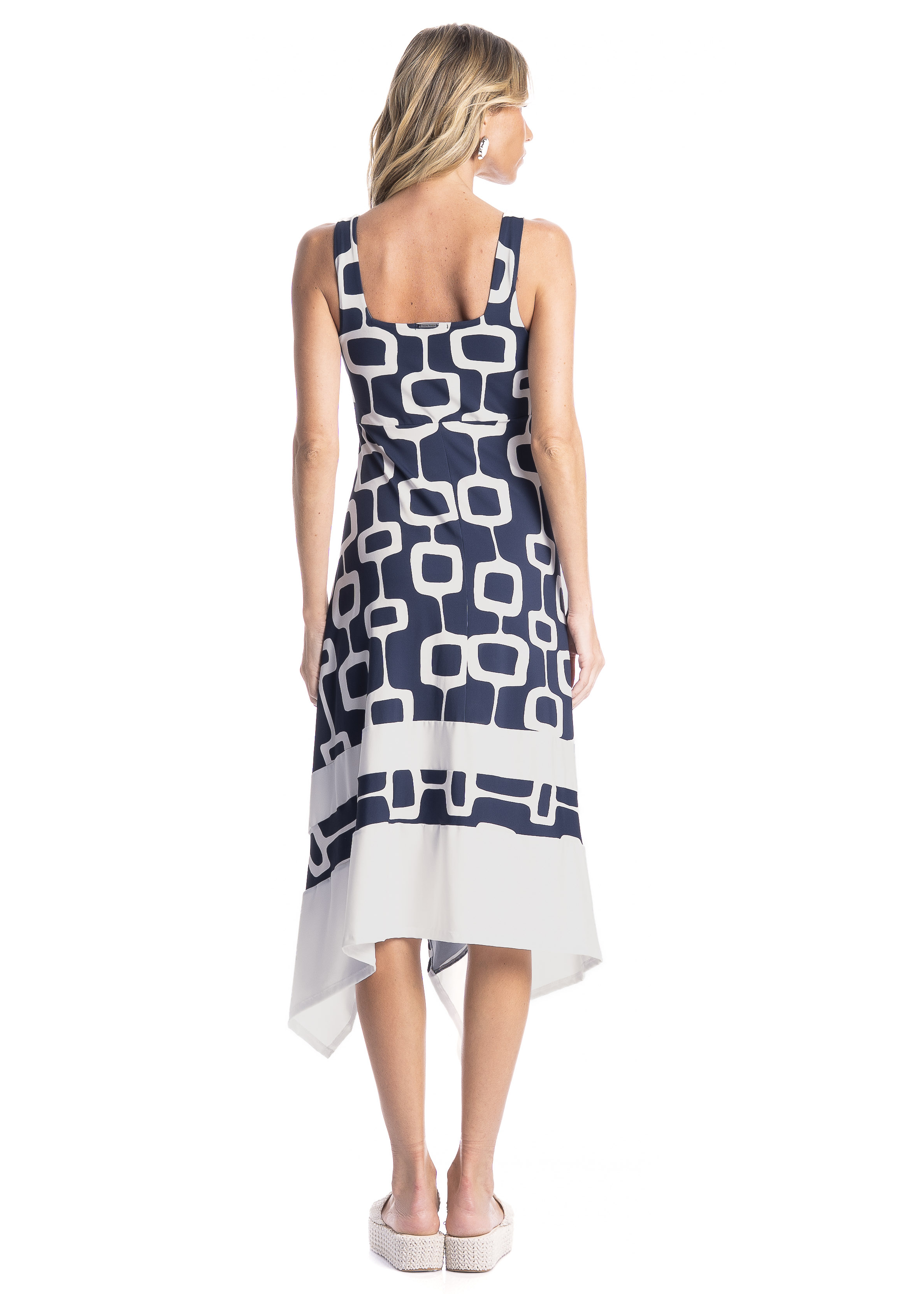 Vestido Feminino Assimétrico Nós Azul-marinho - Imagem 2