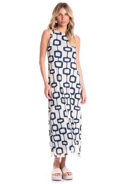 Vestido Regata Feminino Em Tule Nós Branco - Imagem 1