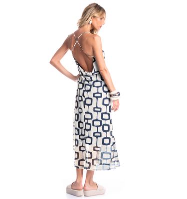 Vestido Feminino Alcinha Costas Cruzadas Nós - Imagem 2 - Mobile