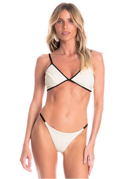 Biquíni Feminino Emy String Bicolor Branco - Imagem 1