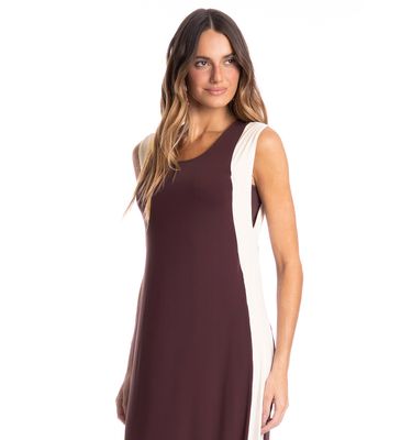 Vestido Feminino Alongado Bicolor - Imagem 3 - Mobile
