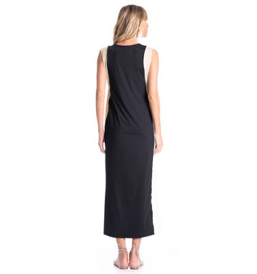 Vestido Feminino Alongado Bicolor - Imagem 2 - Mobile