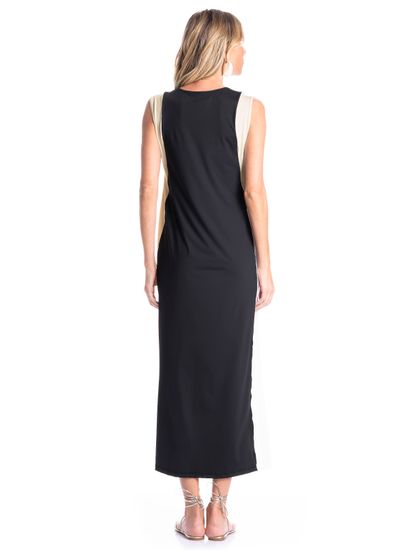 Vestido Feminino Alongado Bicolor - Imagem 2 - Desktop