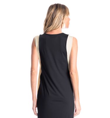 Vestido Feminino Alongado Bicolor - Imagem 4 - Mobile