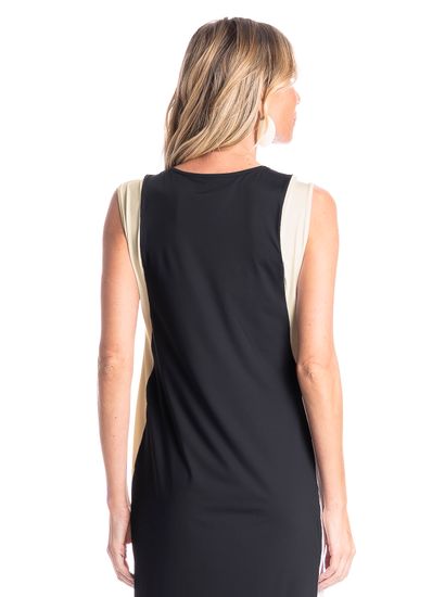 Vestido Feminino Alongado Bicolor - Imagem 4 - Desktop