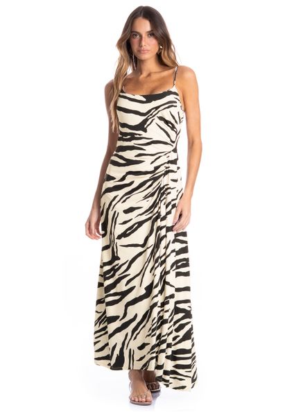 Vestido Feminino Franzido Riviera Branco - Imagem 1