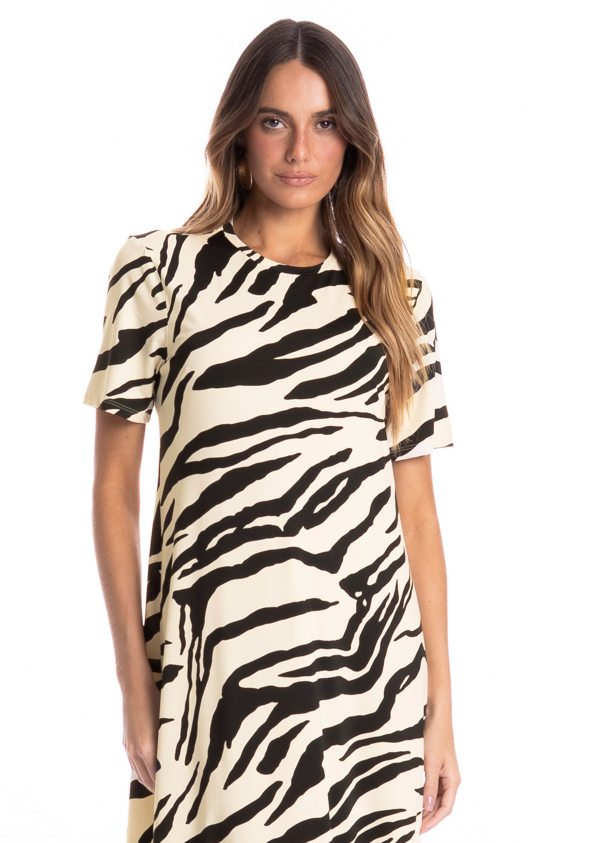 Vestido Feminino Com Manga Curta Riviera - Imagem 3 - Mobile