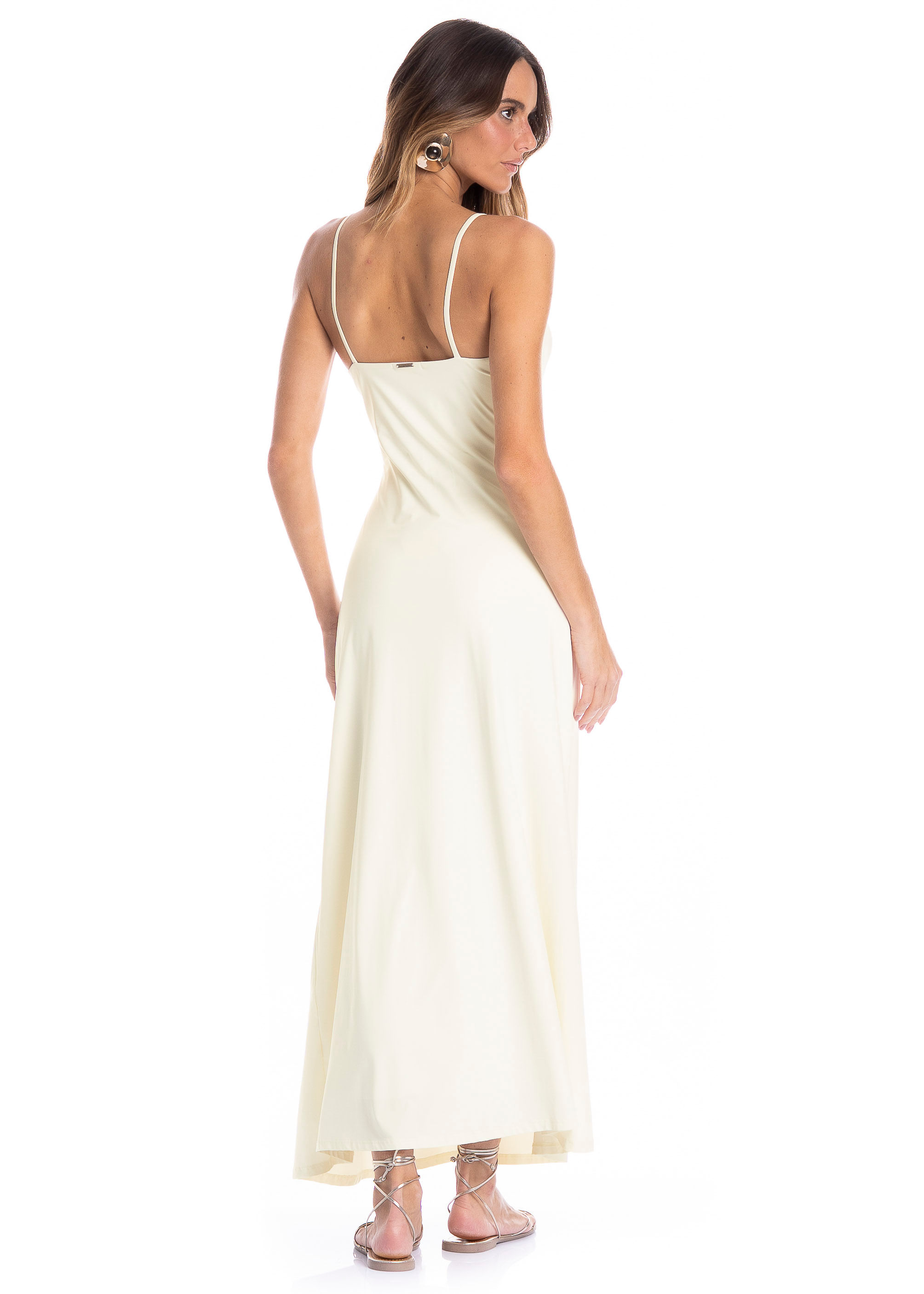 Vestido Feminino Franzido Caribe Branco - Imagem 2