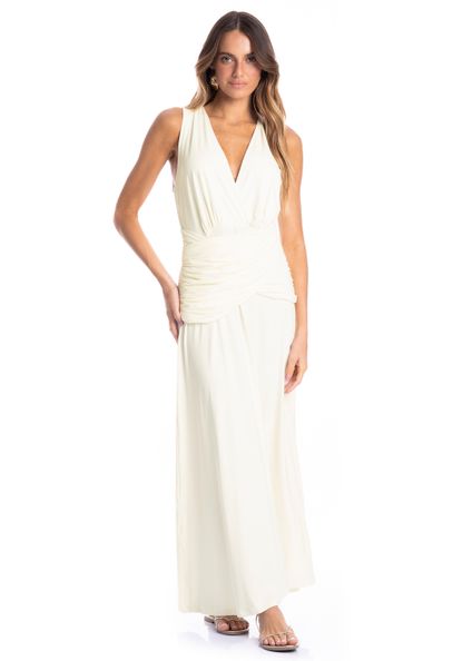 Vestido Feminino Transpassado Caribe Branco - Imagem 1