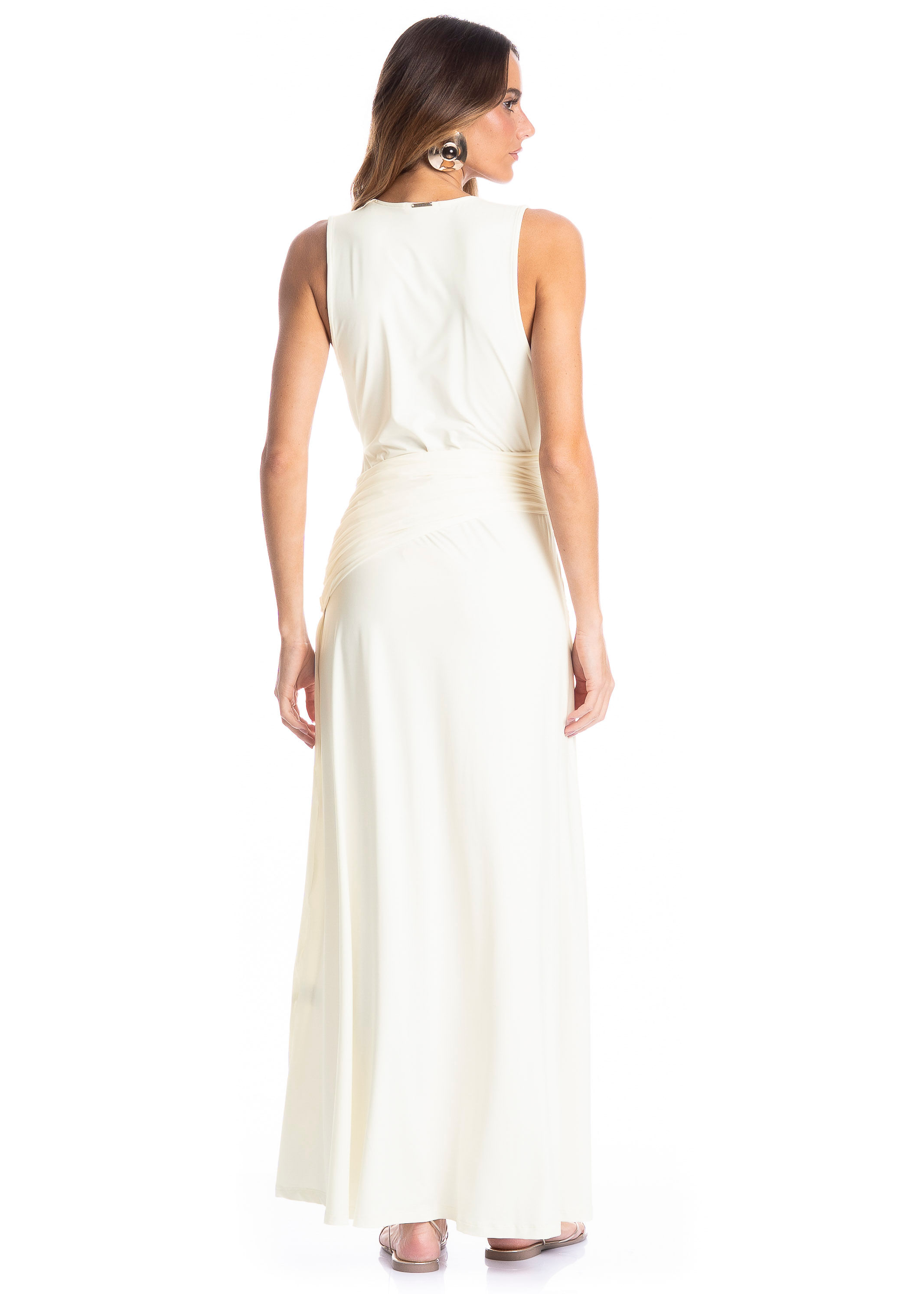 Vestido Feminino Transpassado Caribe Branco - Imagem 2