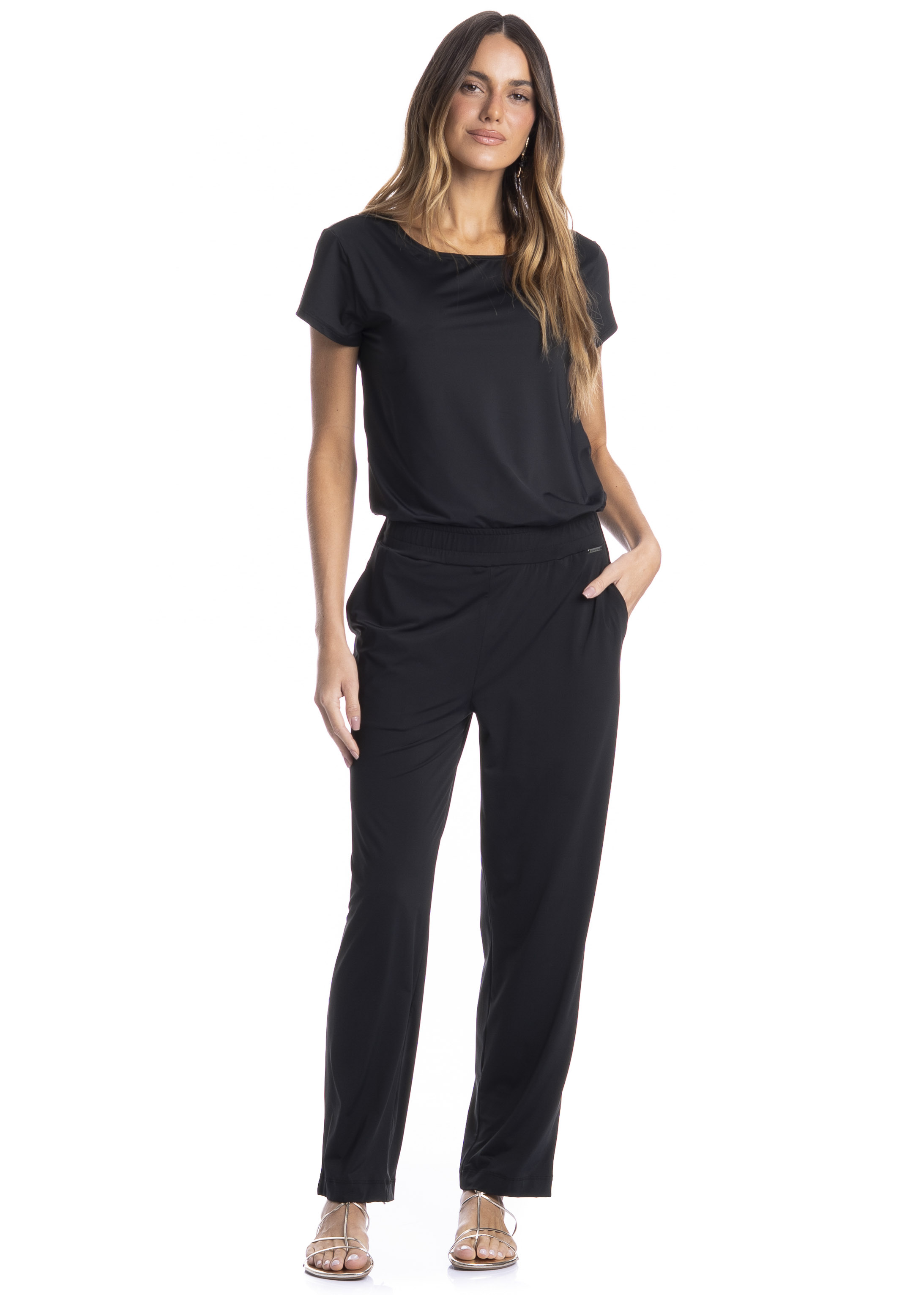 Calça Com Bolso Madrid Preto - Imagem 1