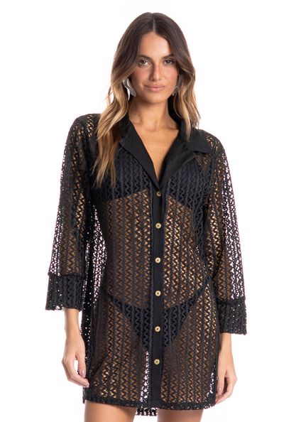 Camisa Feminina Oásis Preto - Imagem 1