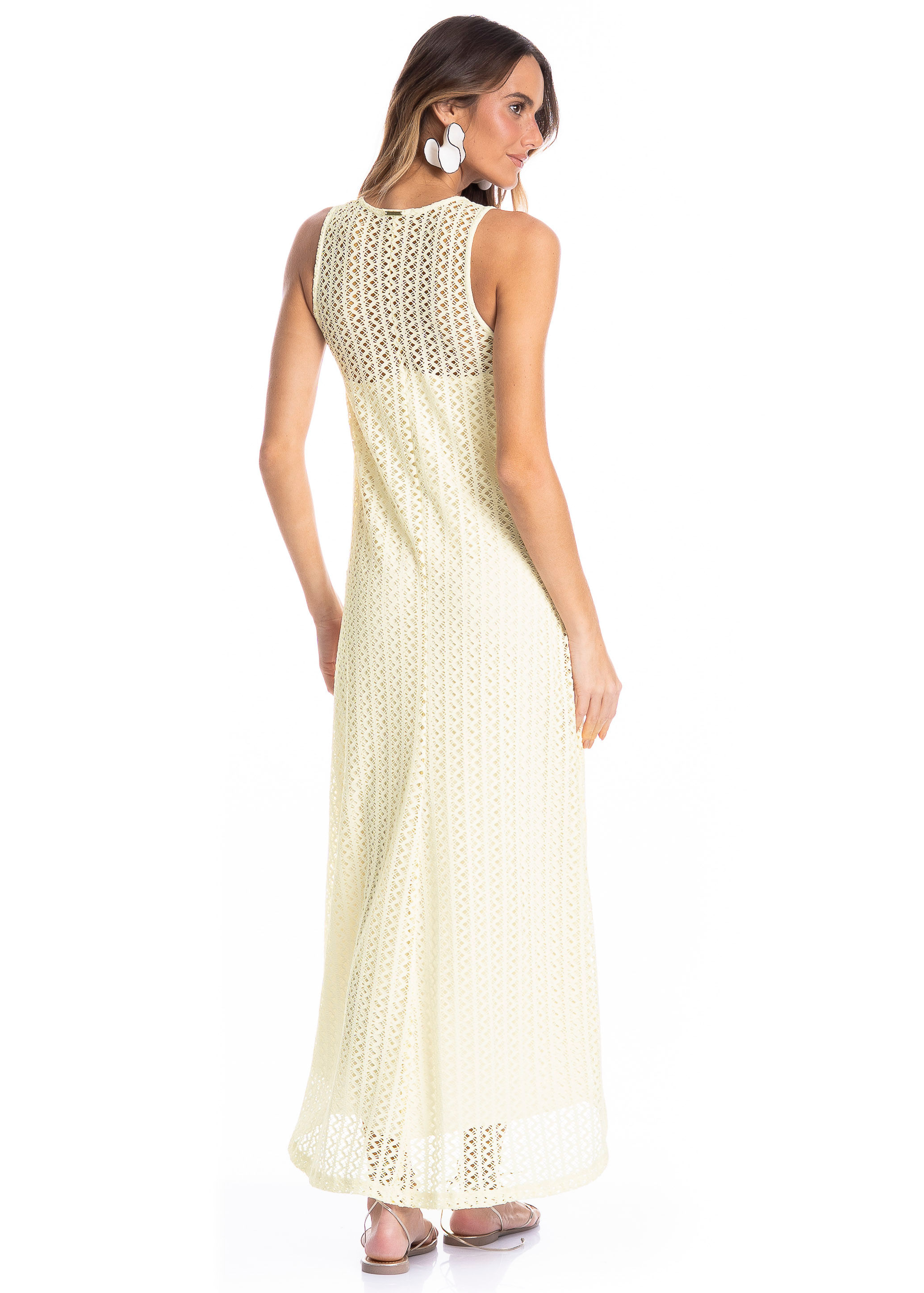 Vestido Feminino Regata Evasê Oásis Branco - Imagem 2
