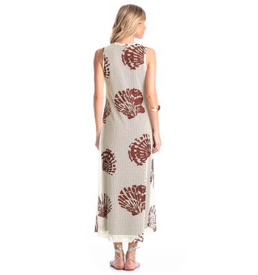 Vestido Feminino Regata Evasê Conchas - Imagem 2 - Mobile